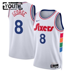 Dres Philadelphia 76ers Paul George Nike 2024-25 City Edition Bijela Swingman - Dječji